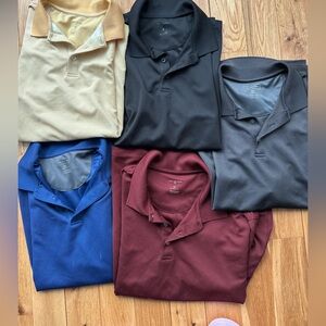 Performance Birdseye 5 Polo Van Heusen Classic  Black Shirt Men XL Golf UPH30